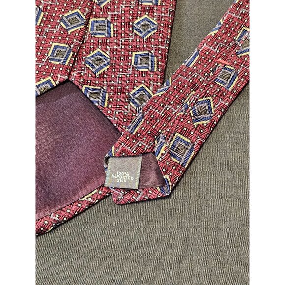 Vintage Louis Feraud Geometric Pattern Silk Tie - Picture 6 of 10